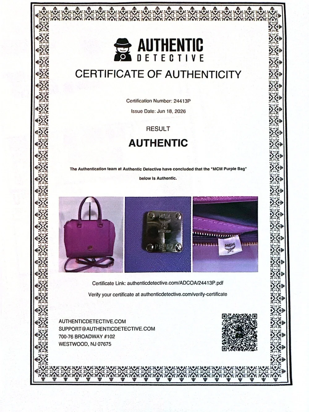 MCM Purple Saffiano Leather Handbag - EUC
